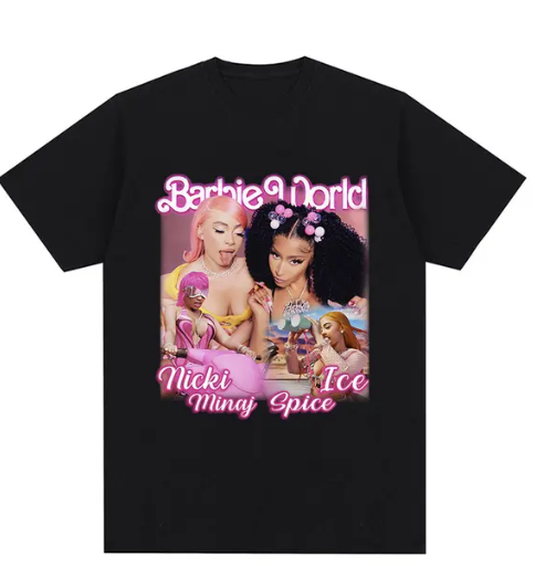Nicki Minaj Ice Spice Graphic Print T Shirt Men Women Casual Short Sleeve Oversized T-shirt Fashion Hip Hop T-shirts Streetwear